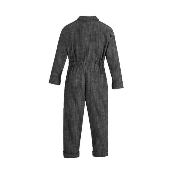 Disney Mulan Gray Denim & Pink Floral Zip Front Jumpsuit Coveralls Outfit -- 4T - Picture 7 of 10